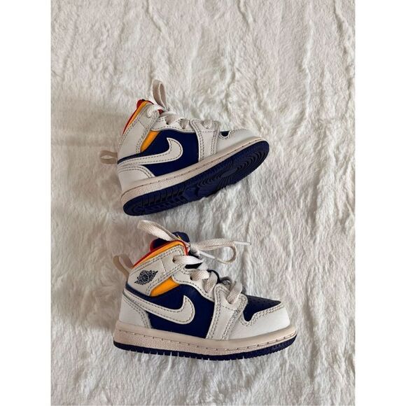 Nike Other - Jordan 1 Mid "Hite Deep Royal Blue" sneakers 4C